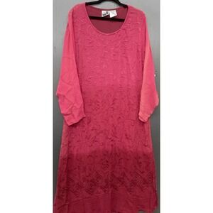 Womens Maxi Dress L Red Gradient Ombre Lightweight‎ Boho Whimsygoth New Fading